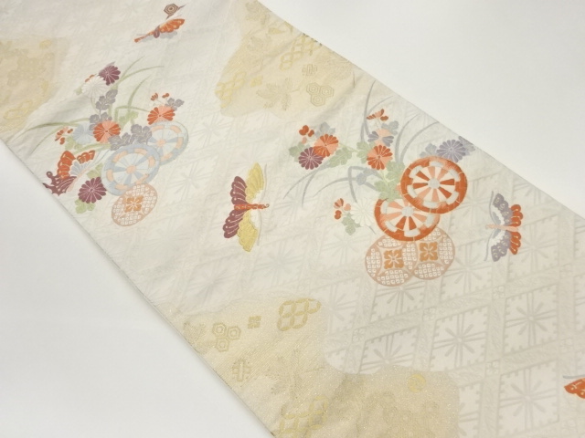 JAPANESE FUKURO OBI / WOVEN FLORAL PLANTS